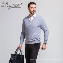 Branded Großhandel V-Ausschnitt handgemachte stricken Pullover Pullover für Geschäftsleute